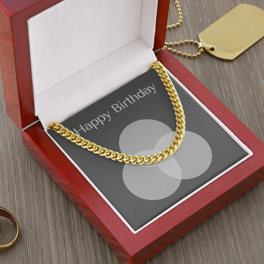 Happy Birthday Gift for Him / Chain Gift for Him / Cuban Link Chain Necklace