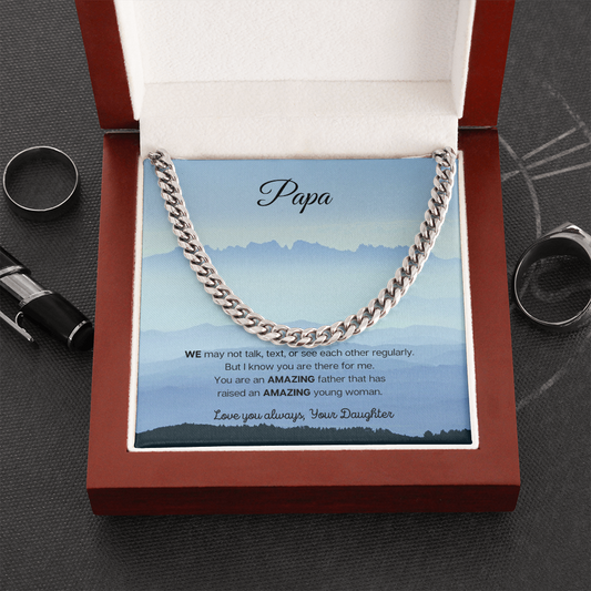 Papa | Papa from Daughter | Cuban Link Chain Necklace