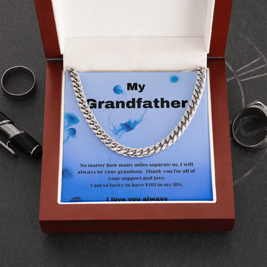 Grandfather / Love you / Cuban Link Chain Necklace