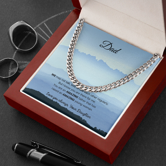 Dad | Dad from Daughter | Amazing Father Love Your Daughter | Cuban Link Chain Necklace