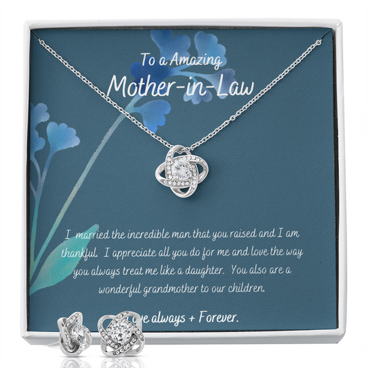 Mother-in-Law / Mother's Day / Love Knot Earrings and Necklace