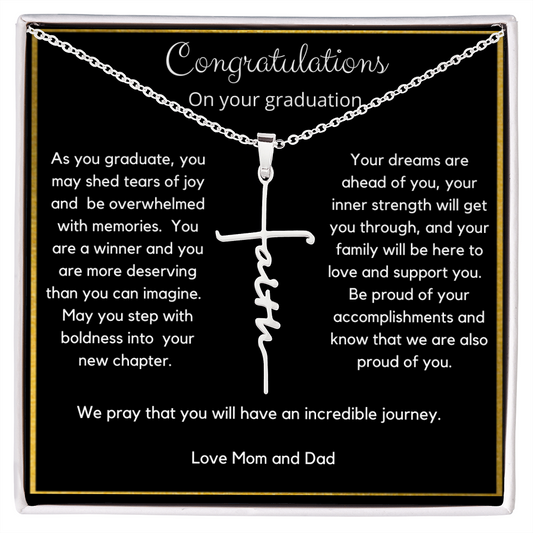 Faith cross gift, gift for graduate, graduate necklace gift