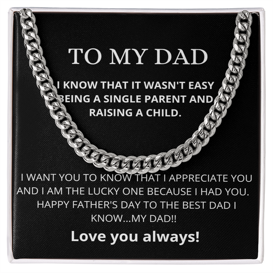 Dad / Dad Gift for Father's Day / Adjustable Cuban Link Chain Necklace