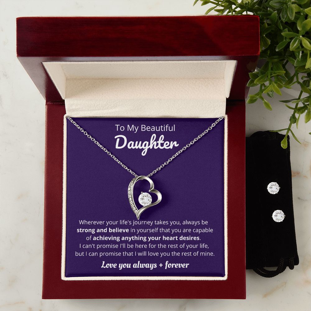 Beautiful Daughter - Life's Journey - Forever Love Necklace & Earrings Set