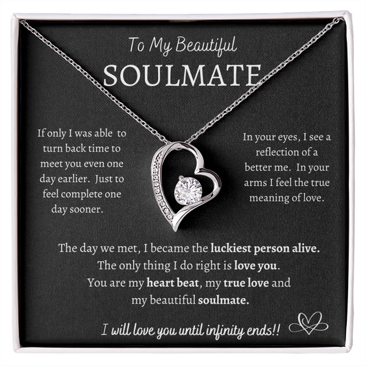Beautiful Soulmate; Beautiful Soul mate; Soulmate gift, soul mate gift, soulmate gift for her, soulmate gift for wife, soulmate gift for girlfriend; heart necklace for soulmate, heart necklace for her, heart necklace gift