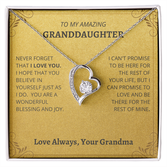 Granddaughter - Blessing and Joy - Forever Love Necklace