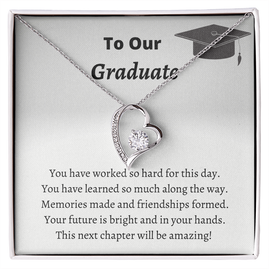 To Our Graduate with Cap / Graduate for her / Forever Love Necklace