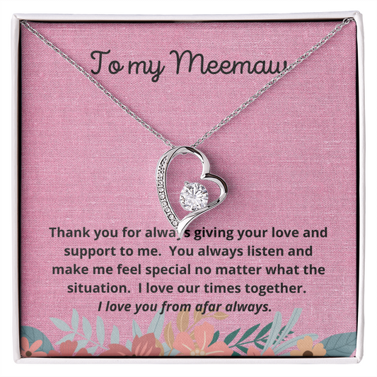 Meemaw / Meemaw for Mother's Day / Forever Love Necklace