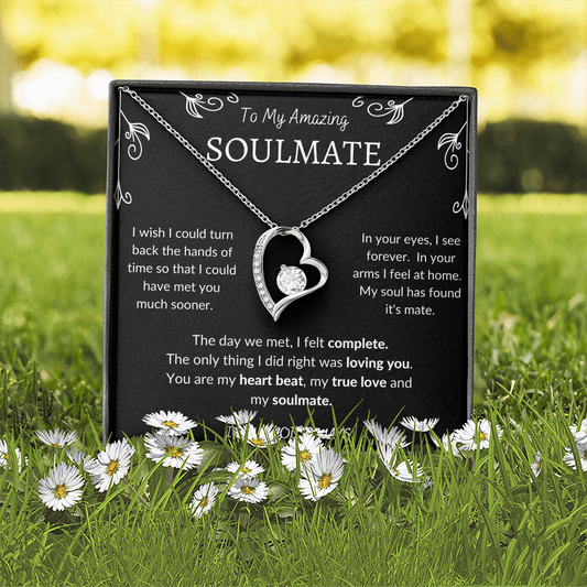 My Amazing Soulmate / Soulmate Heart Beat / Soulmate Gift / Forever Love Necklace - BLK Gift