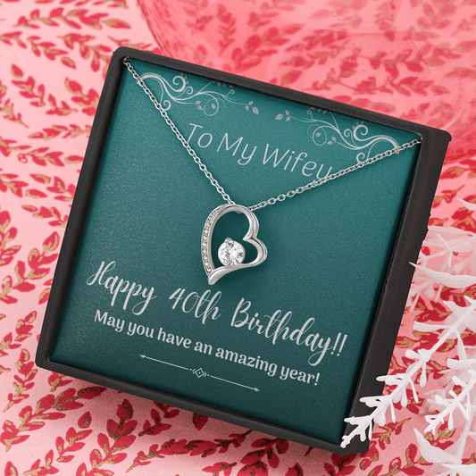 Wifey 40th birthday, 40th birthday gift for wife, wife 40th bday, necklace for wife birthday