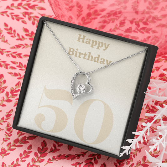 Happy Birthday / 50 / Forever Love Necklace
