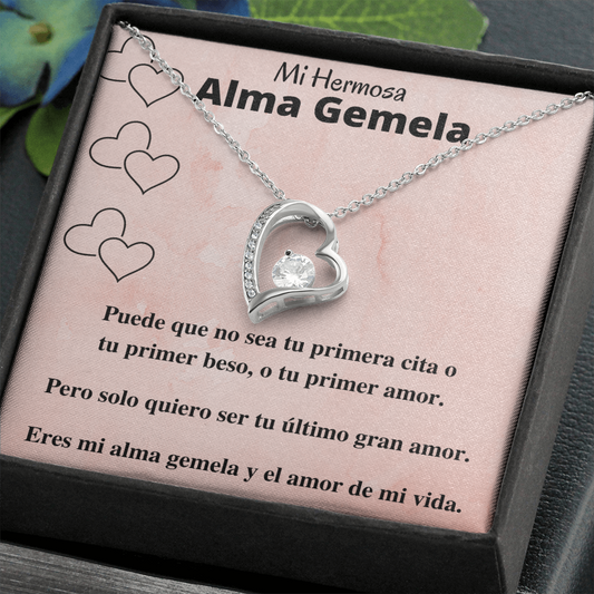 Mi Hermosa Alma Gemela / El Amor De Mi Vida / Forever Love Necklace Gift
