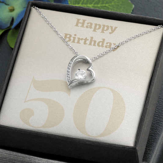 Happy Birthday / 50 / Forever Love Necklace