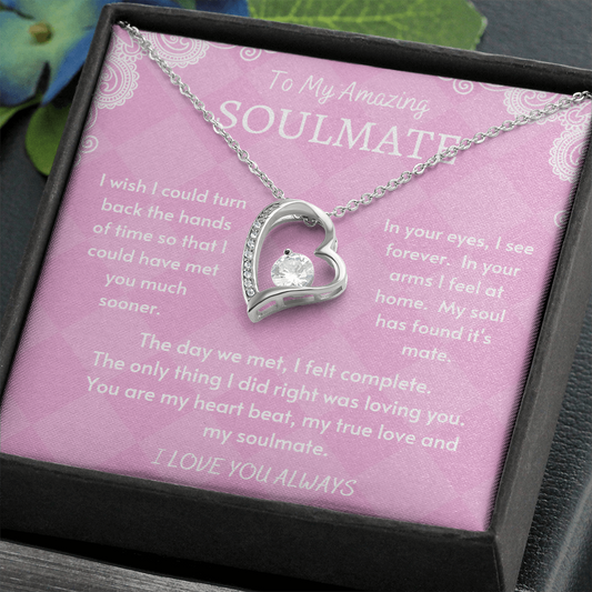 My Amazing Soulmate / Soulmate Heart Beat / Soulmate Pink Gift / Forever Love Necklace Gift