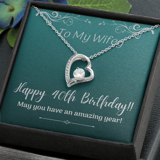My Wifey birthday / Wife 40th Birthday / Forever Love Necklace
