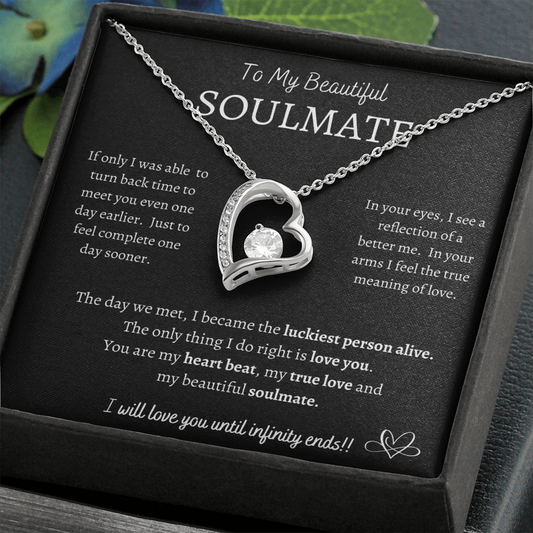 Beautiful Soulmate; Beautiful Soul mate; Soulmate gift, soul mate gift, soulmate gift for her, soulmate gift for wife, soulmate gift for girlfriend; heart necklace for soulmate, heart necklace for her, heart necklace gift