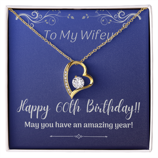 Wife 60th birthday, Birthday gift for 60th birthday, Necklace gift for wife