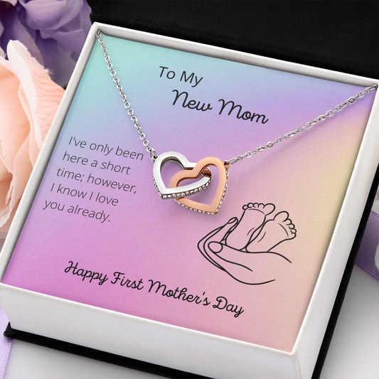 New Mom / First Mother's Day / Interlocking Hearts Necklace