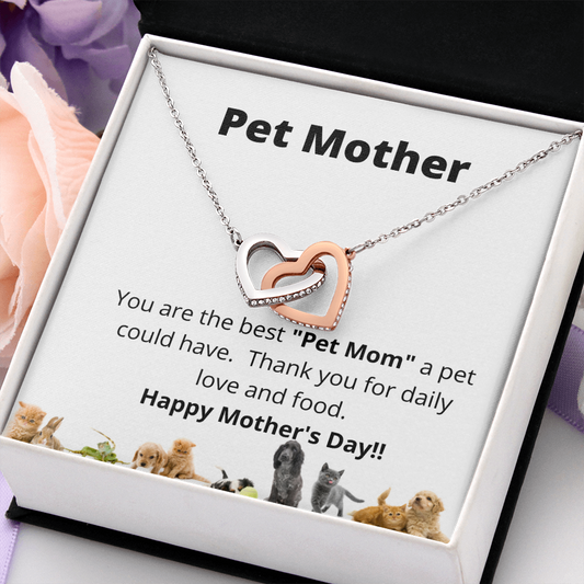 Pet Mother for Mother's Day / Interlocking Hearts Necklace