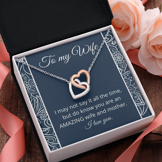 To My Wife / New Wife / Interlocking Hearts Necklace