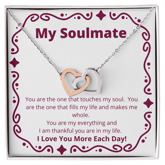 My Soulmate / Soulmate My Everything / Soulmate Gift / Interlocking Hearts Necklace Gift