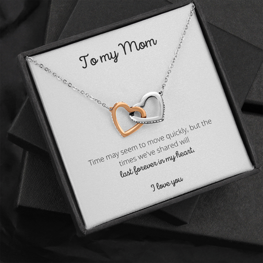 To My Mom/ Forever in my heart / Two Hearts Necklace