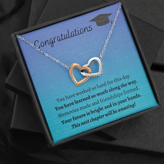 Graduate / Congratulations for Her / Interlocking Hearts Necklace