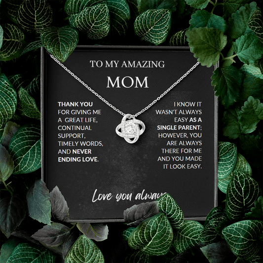 Birthday necklace for mom, Black and white box for mom, amazing mom