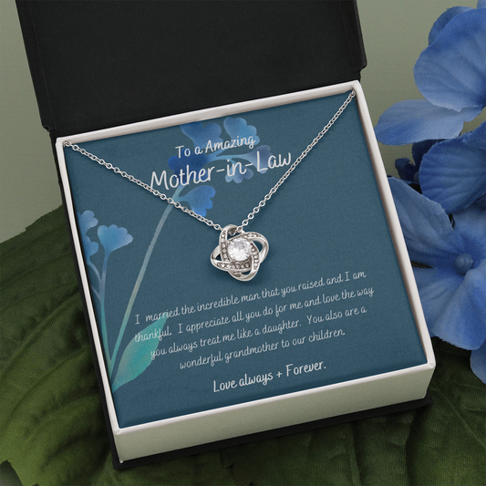 To My Beautiful Mother-in-Law / Mother's Day / Love Knot Necklace