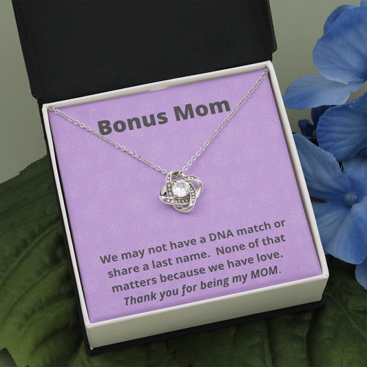 Bonus Mom / Like a Mom / Unbiological Mom / To Stepmom / Love Knot Necklace