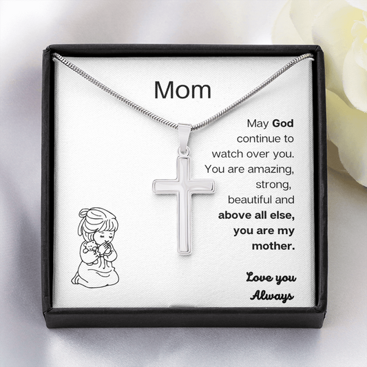 Mom from child / From Child for Mother's Day / Stainless Cross Necklace