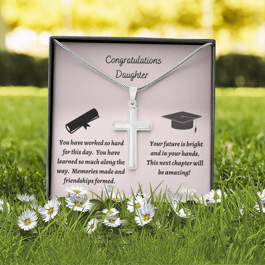 Congratulations Daughter / Graduate / Stainless Steel Cross Necklace