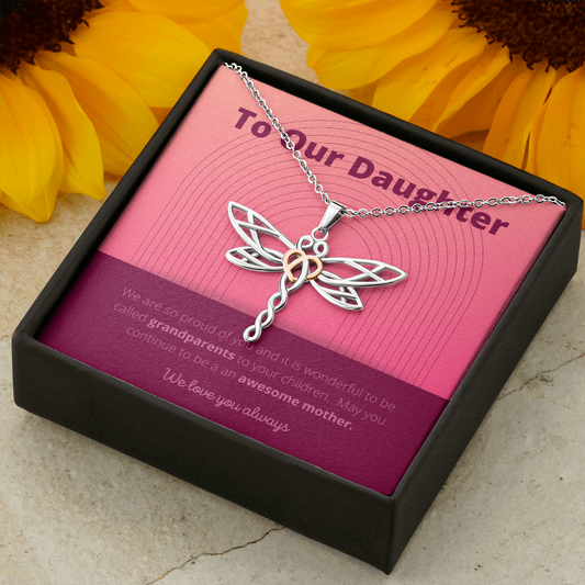 Our Daughter / To Daughter from Parents / Dragonfly Necklace