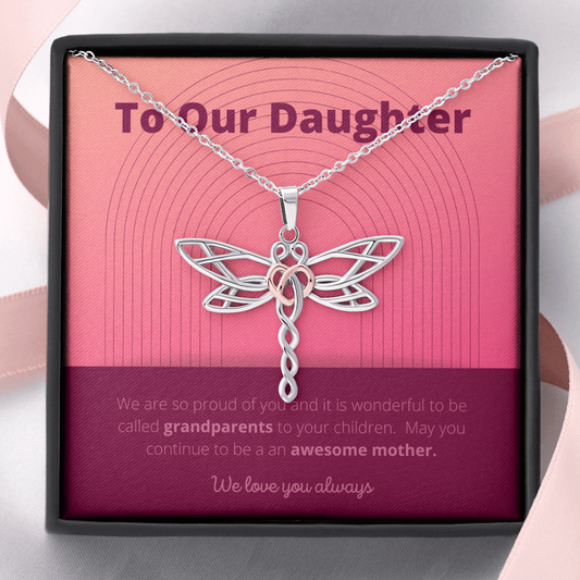 Our Daughter / To Daughter from Parents / Dragonfly Necklace